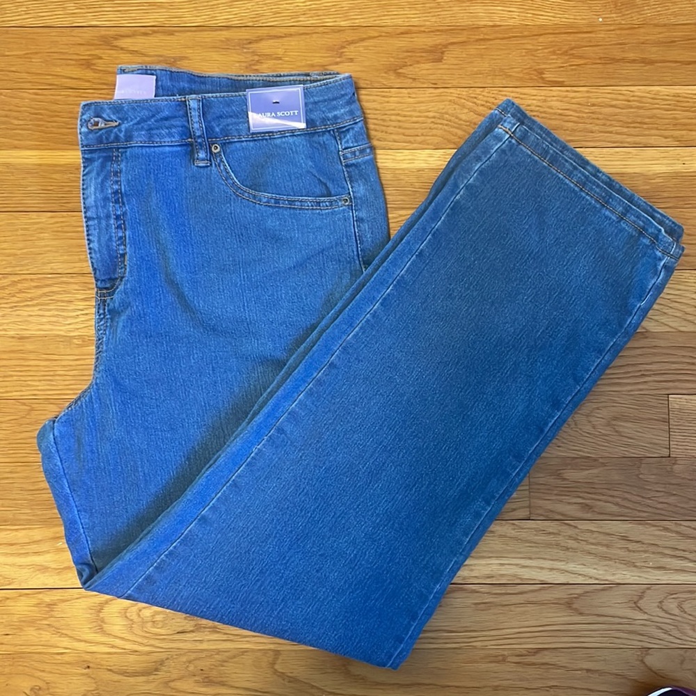 Laura Scott NWT Womens Large Jeans Missy Style Straight Ankle